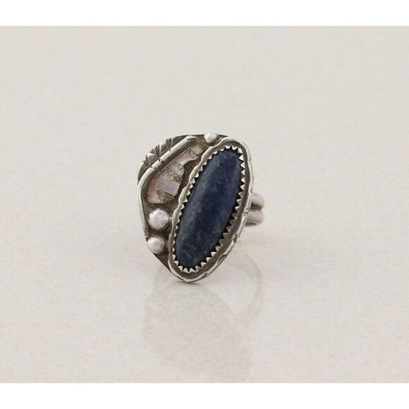 Sterling Silver Lapis Lazuli Ring Size 6 1/2 - Picture 6 of 8
